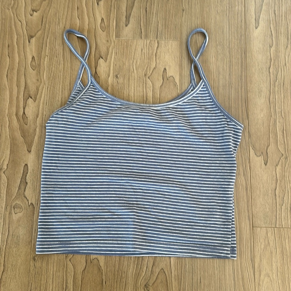 Brandy Melville Tank Top Blue and White Stripe